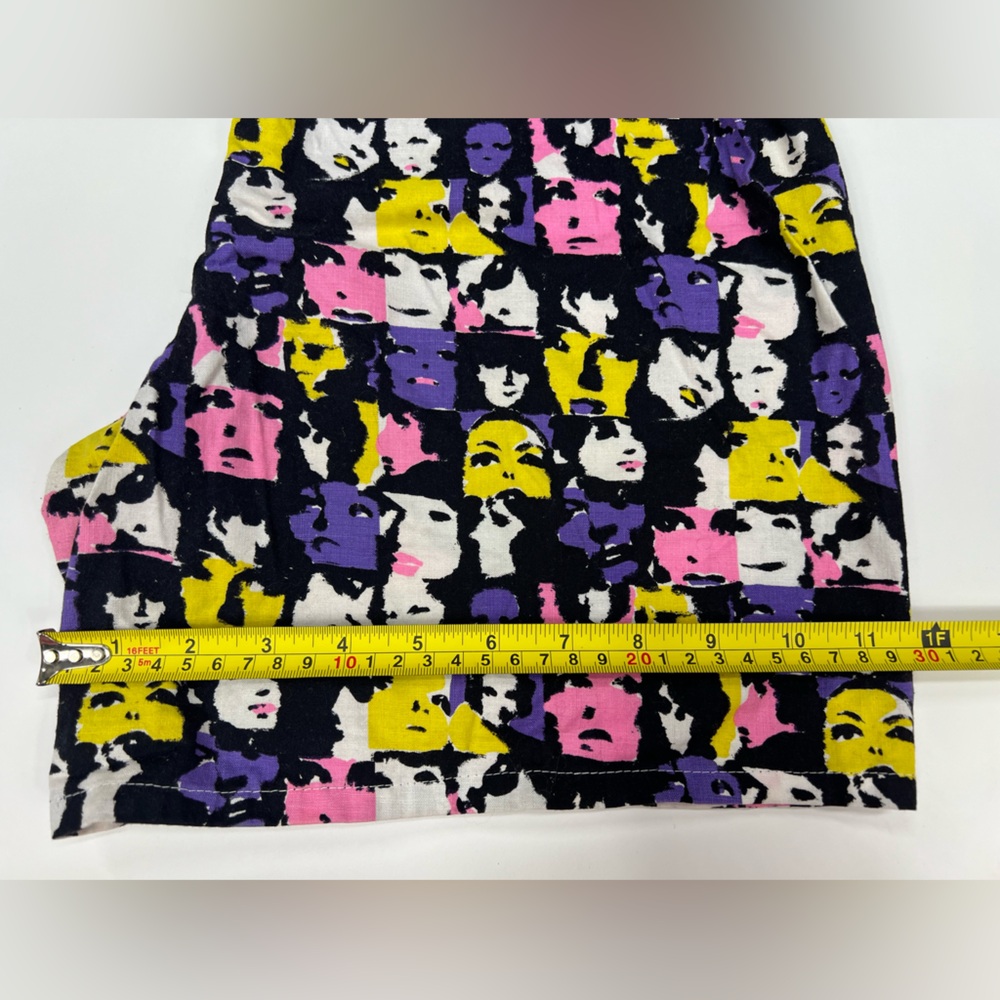 1990s Pop Art High Waist Shorts Long Cuff Rolled Short Warhol Graphic T Shirt 90 - Picture 16 of 17